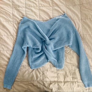 Knit knot front sweater